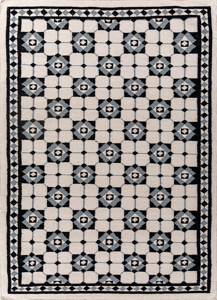 alhambra ivory wool flat weaves Rug - HeadShot