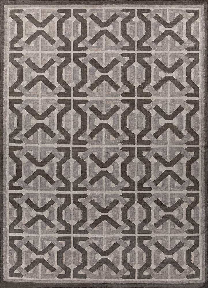  grey and black wool flat weaves Rug