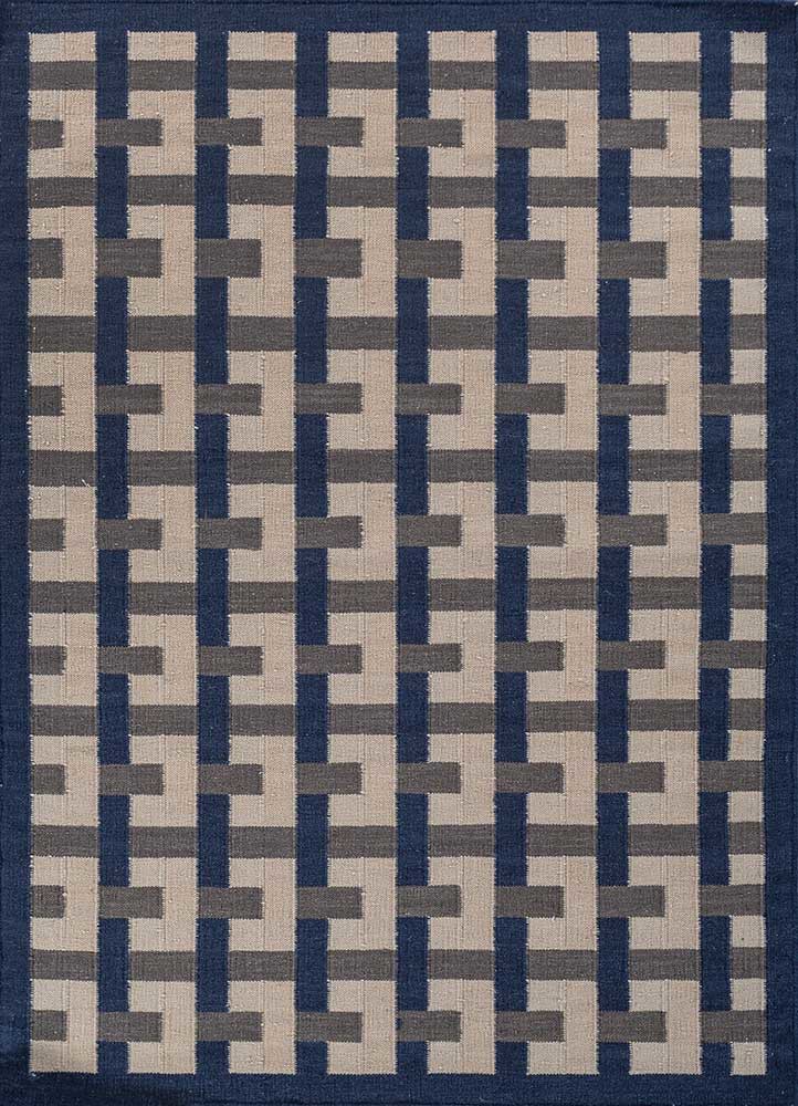 checkers blue wool flat weaves Rug - HeadShot checkers blue wool flat weaves Rug - HeadShot
