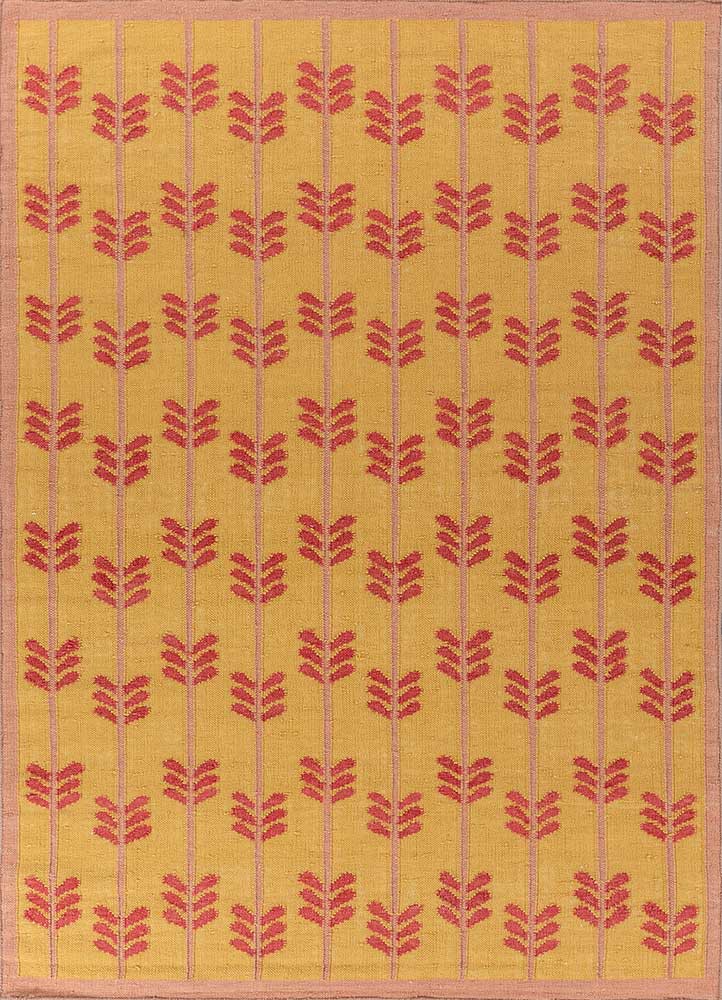 orenda gold wool flat weaves Rug - HeadShot