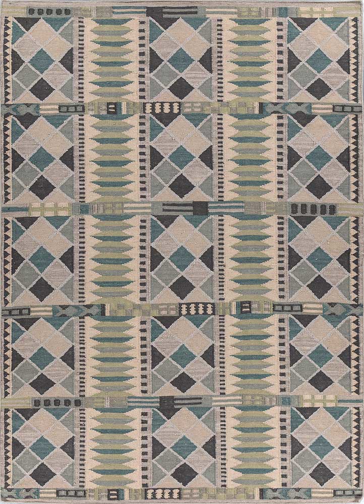  grey and black wool flat weaves Rug