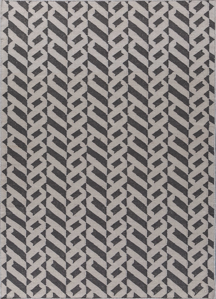  grey and black wool flat weaves Rug