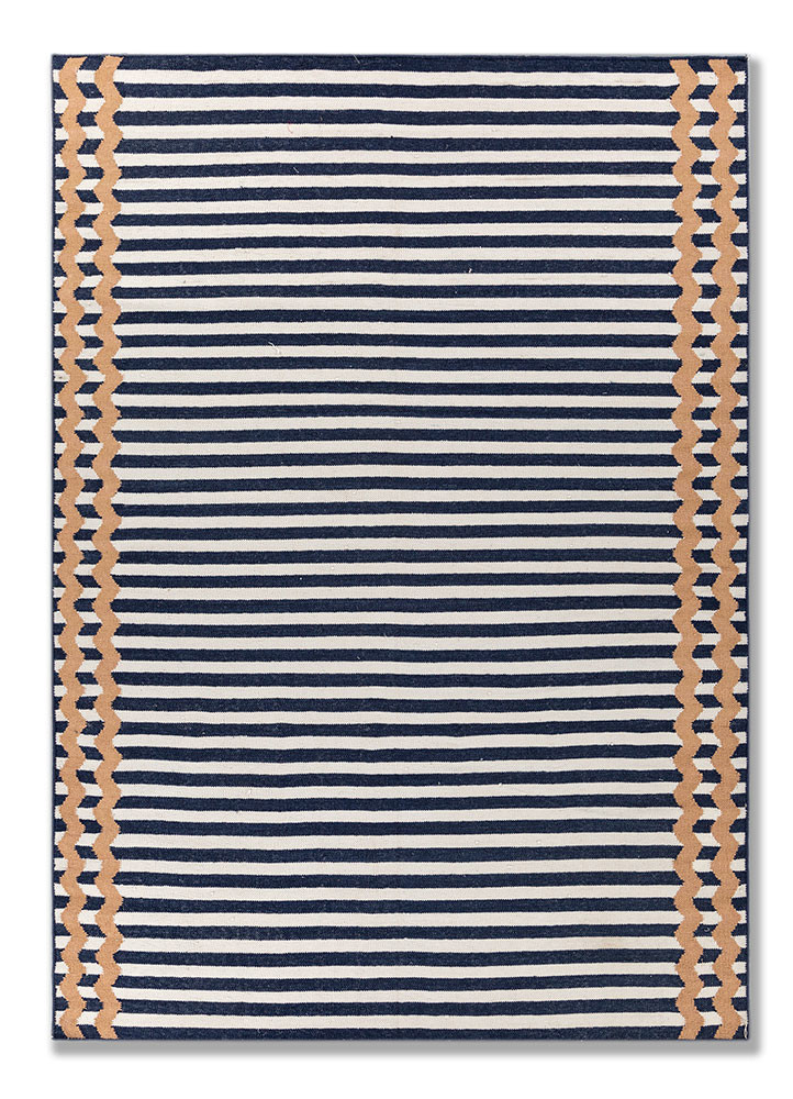  blue wool flat weaves Rug