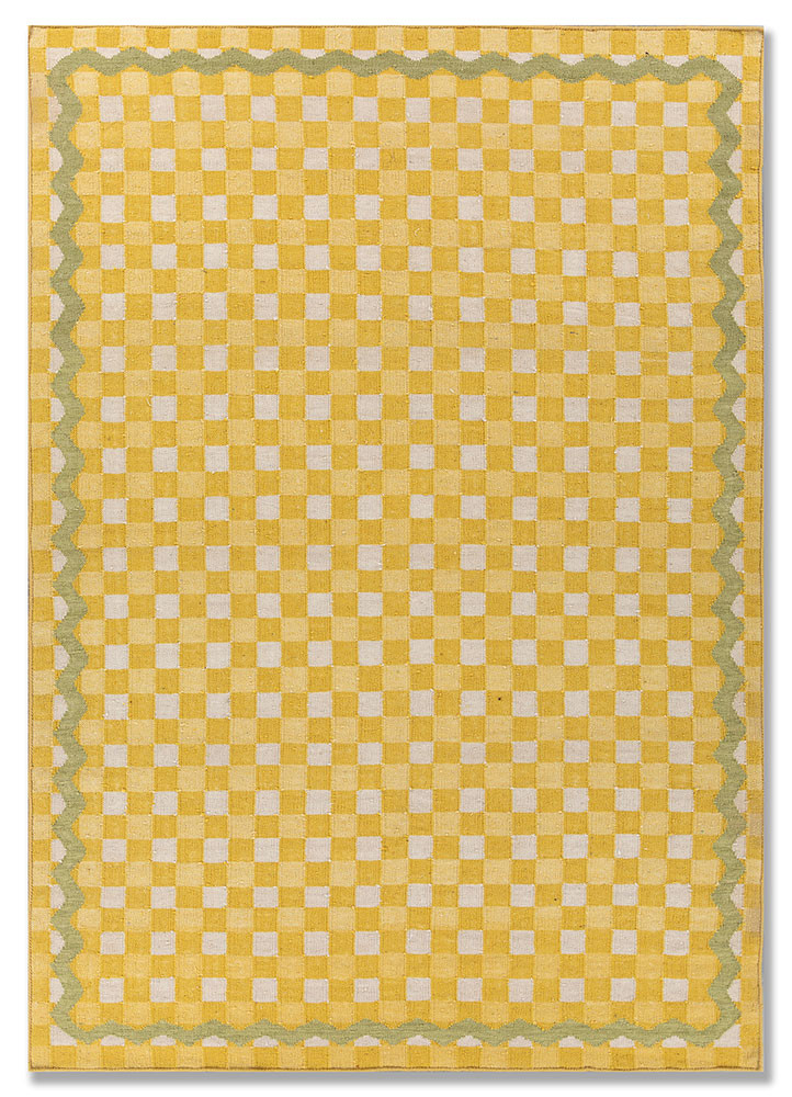  gold wool flat weaves Rug