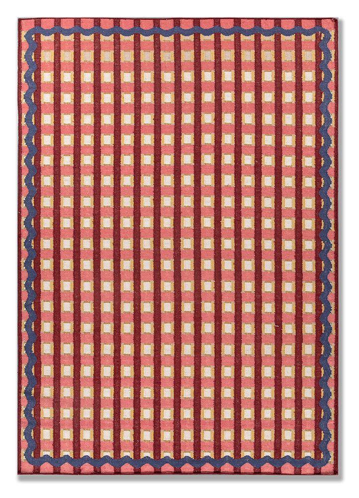  red and orange wool flat weaves Rug