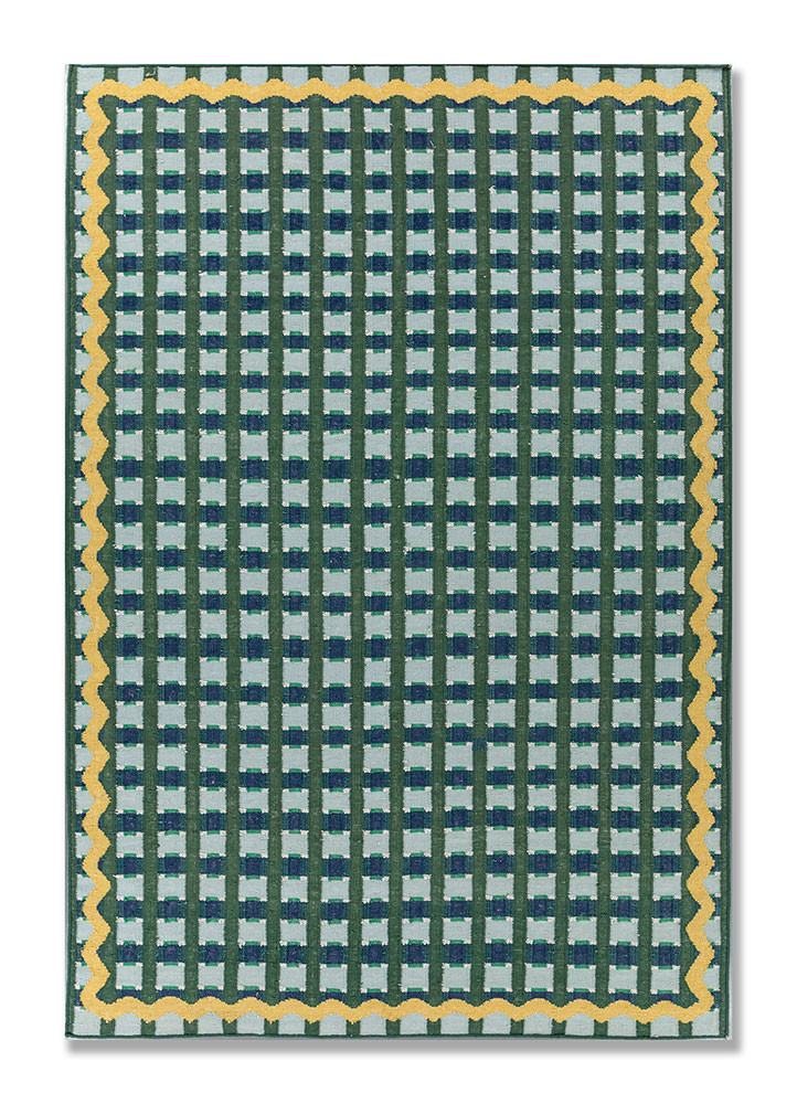  green wool flat weaves Rug