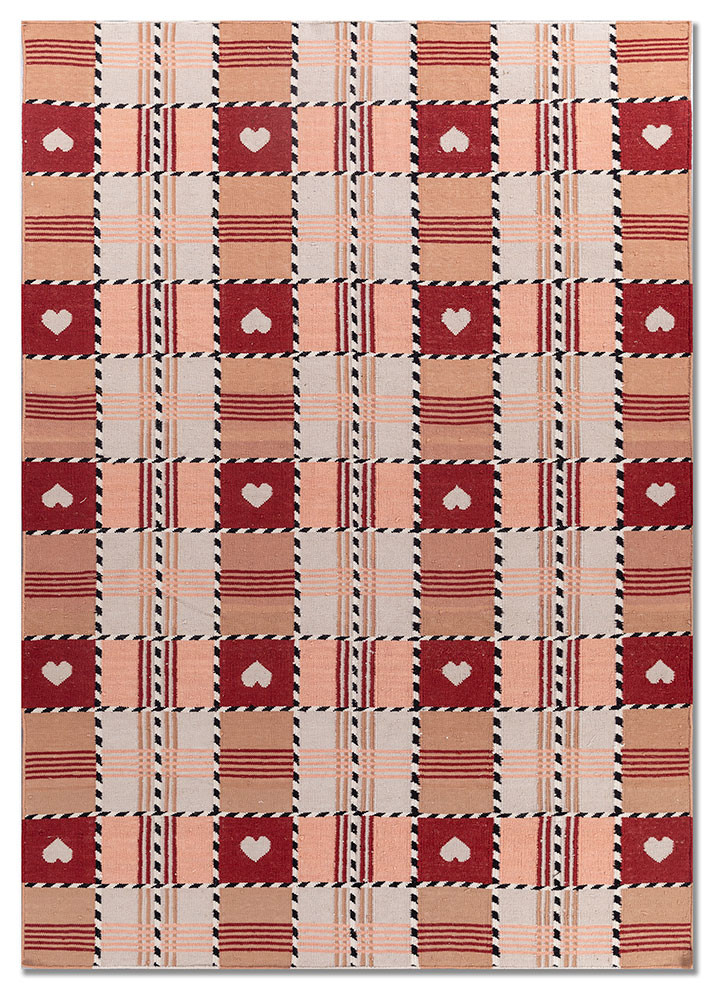 red and orange red and orange wool flat weaves Rug