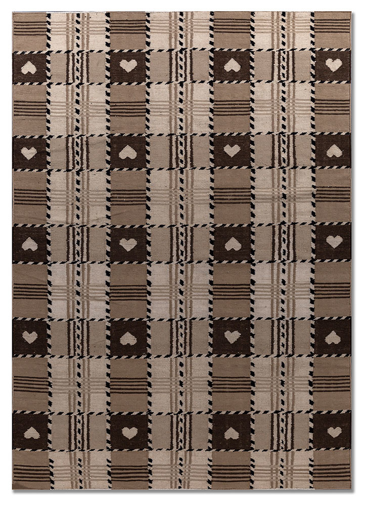 beige and brown beige and brown wool flat weaves Rug