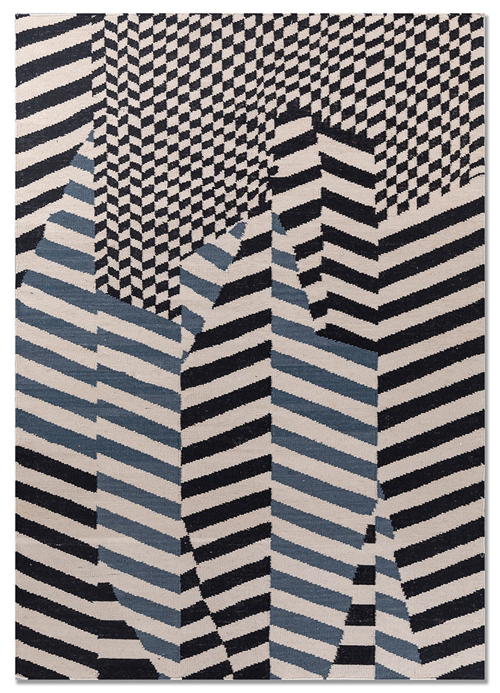  grey and black wool flat weaves Rug
