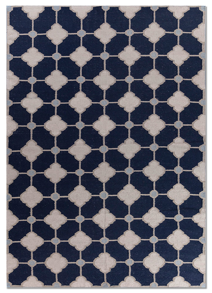 alhambra blue wool flat weaves Rug - HeadShot alhambra blue wool flat weaves Rug - HeadShot