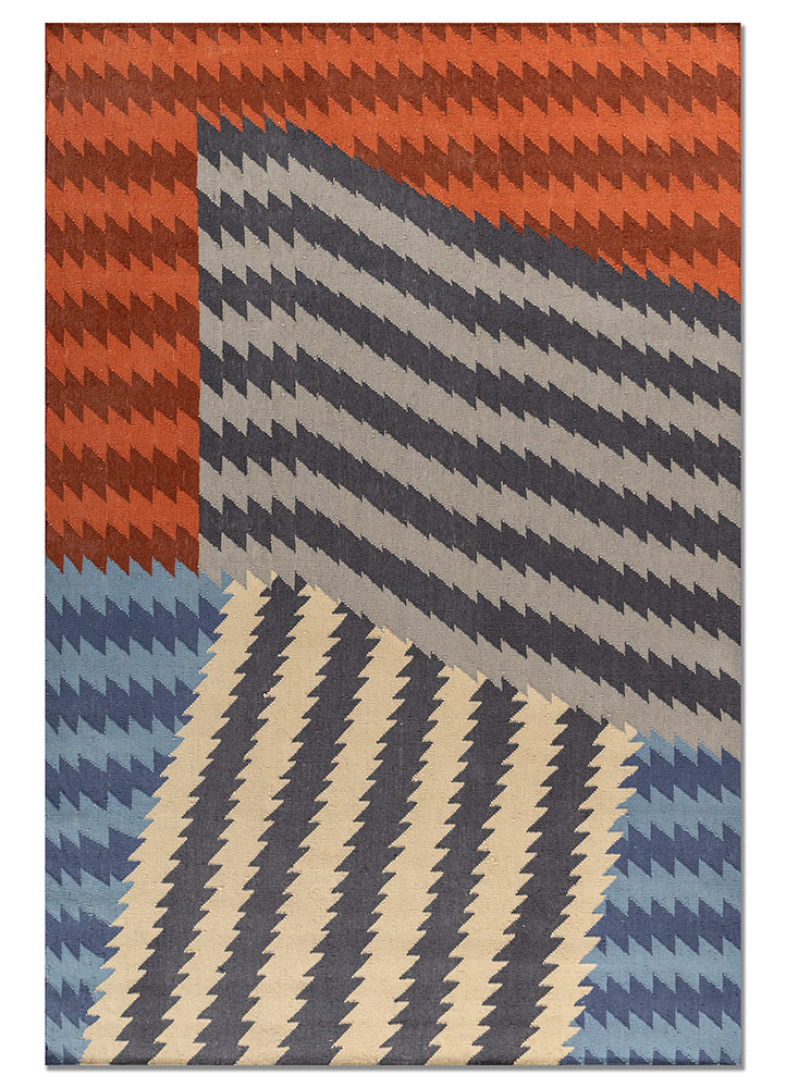 safety for a while red and orange wool flat weaves Rug - HeadShot safety for a while red and orange wool flat weaves Rug - HeadShot