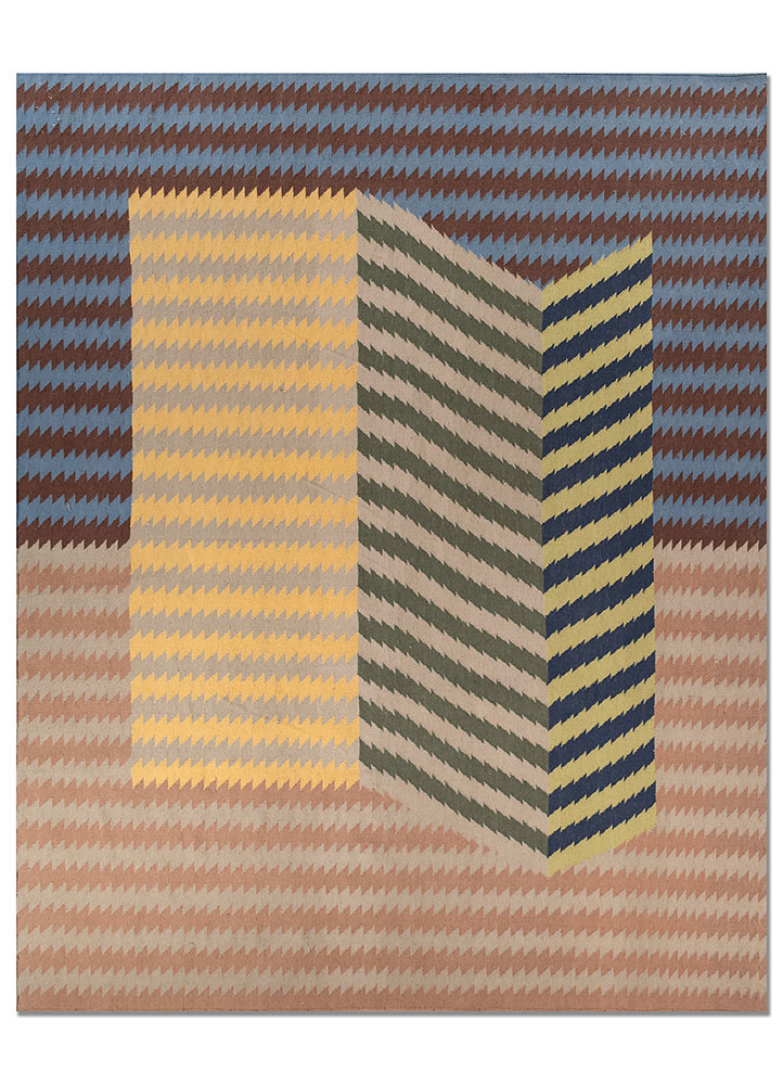 safety for a while blue wool flat weaves Rug - HeadShot safety for a while blue wool flat weaves Rug - HeadShot
