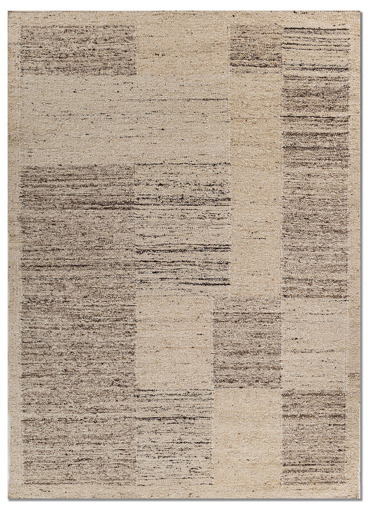 abrash beige and brown wool flat weaves Rug - HeadShot