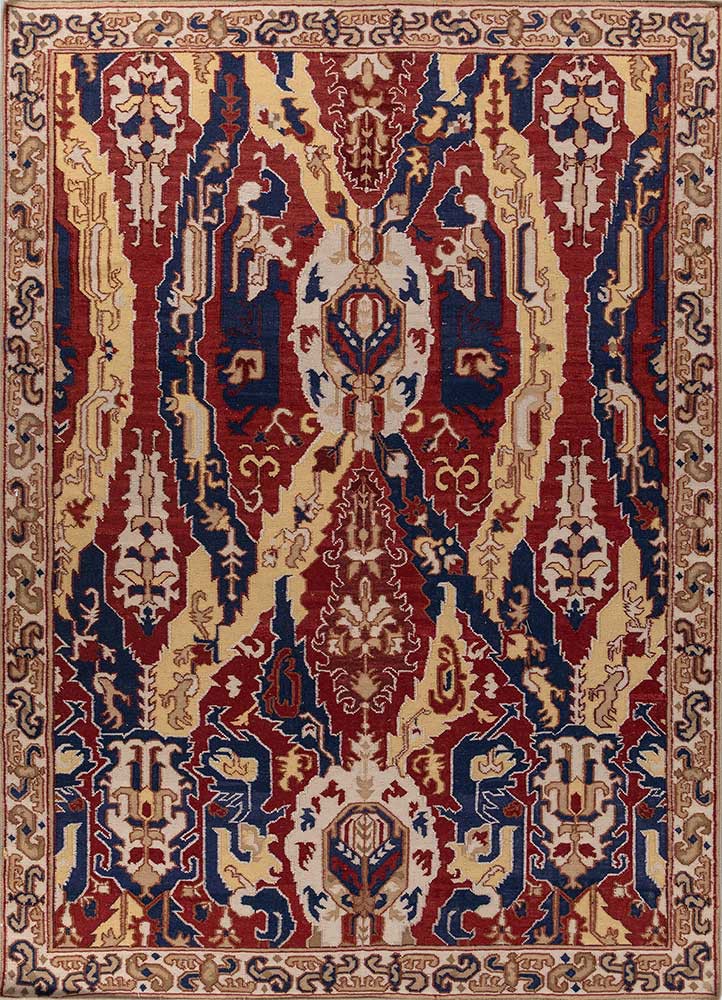 bedouin blue wool flat weaves Rug - HeadShot