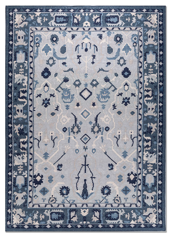 bedouin blue wool flat weaves Rug - HeadShot bedouin blue wool flat weaves Rug - HeadShot
