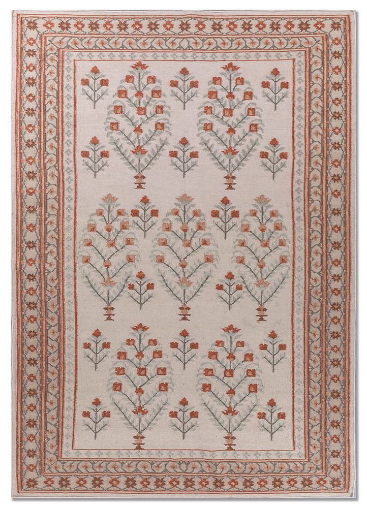 bedouin ivory wool flat weaves Rug - HeadShot