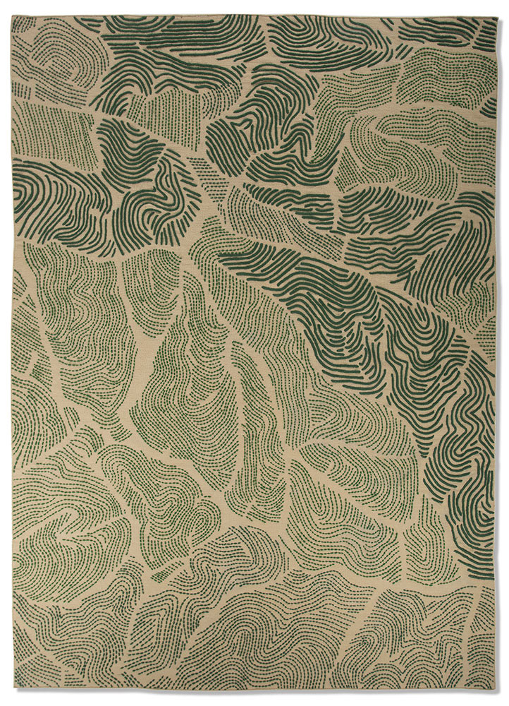 aprezo beige and brown wool flat weaves Rug - HeadShot