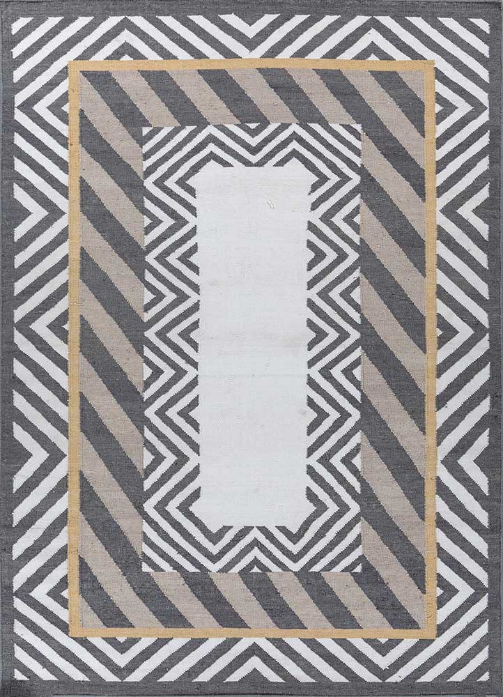  grey and black wool flat weaves Rug