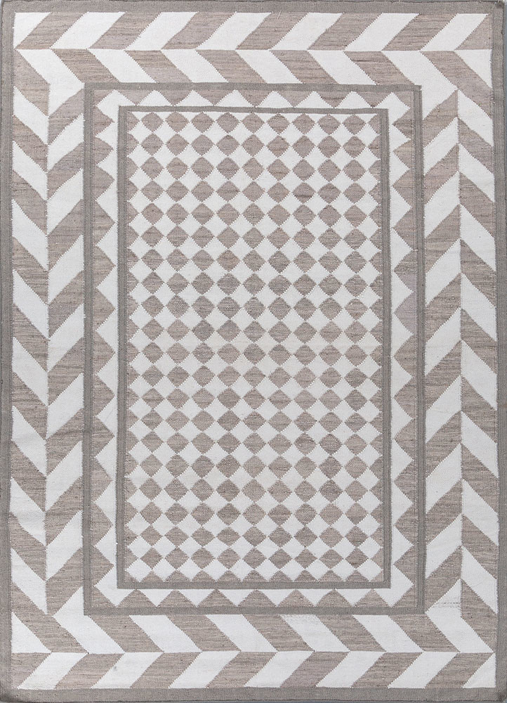 ivory ivory wool flat weaves Rug