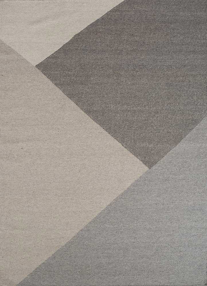 checkers grey and black wool and viscose flat weaves Rug - HeadShot checkers grey and black wool and viscose flat weaves Rug - HeadShot
