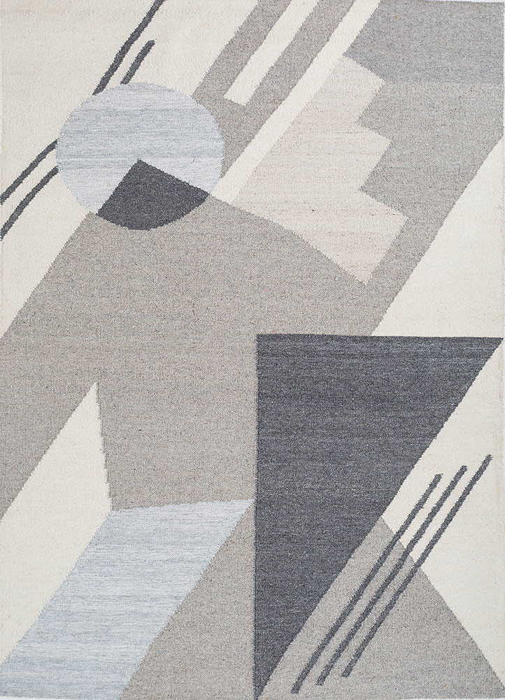 checkers grey and black wool and viscose flat weaves Rug - HeadShot checkers grey and black wool and viscose flat weaves Rug - HeadShot