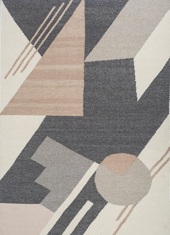 blue blue wool and viscose flat weaves Rug