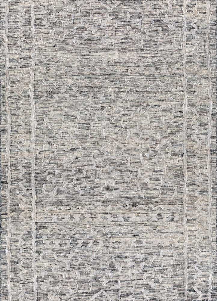  blue wool and viscose flat weaves Rug
