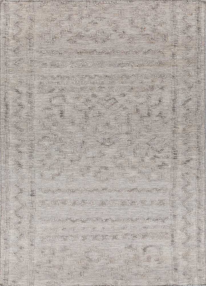  grey and black wool and viscose flat weaves Rug