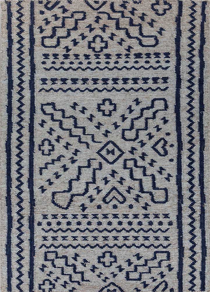  grey and black wool and viscose flat weaves Rug