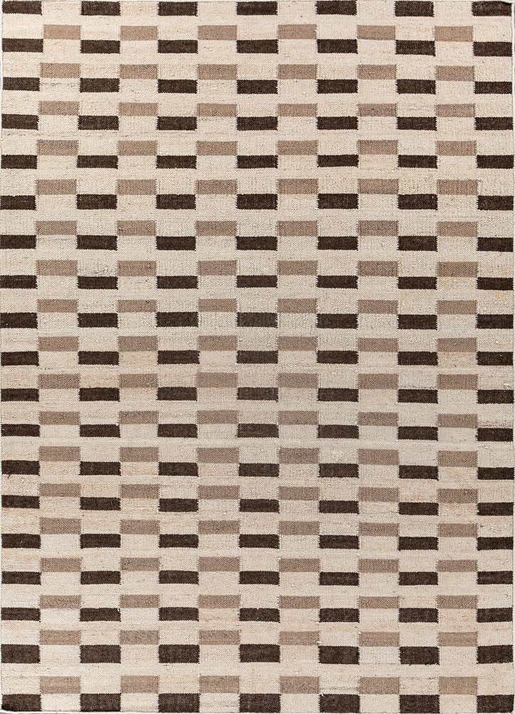 checkers ivory wool and viscose flat weaves Rug - HeadShot checkers ivory wool and viscose flat weaves Rug - HeadShot
