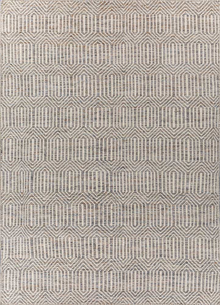 abrash grey and black wool and viscose flat weaves Rug - HeadShot