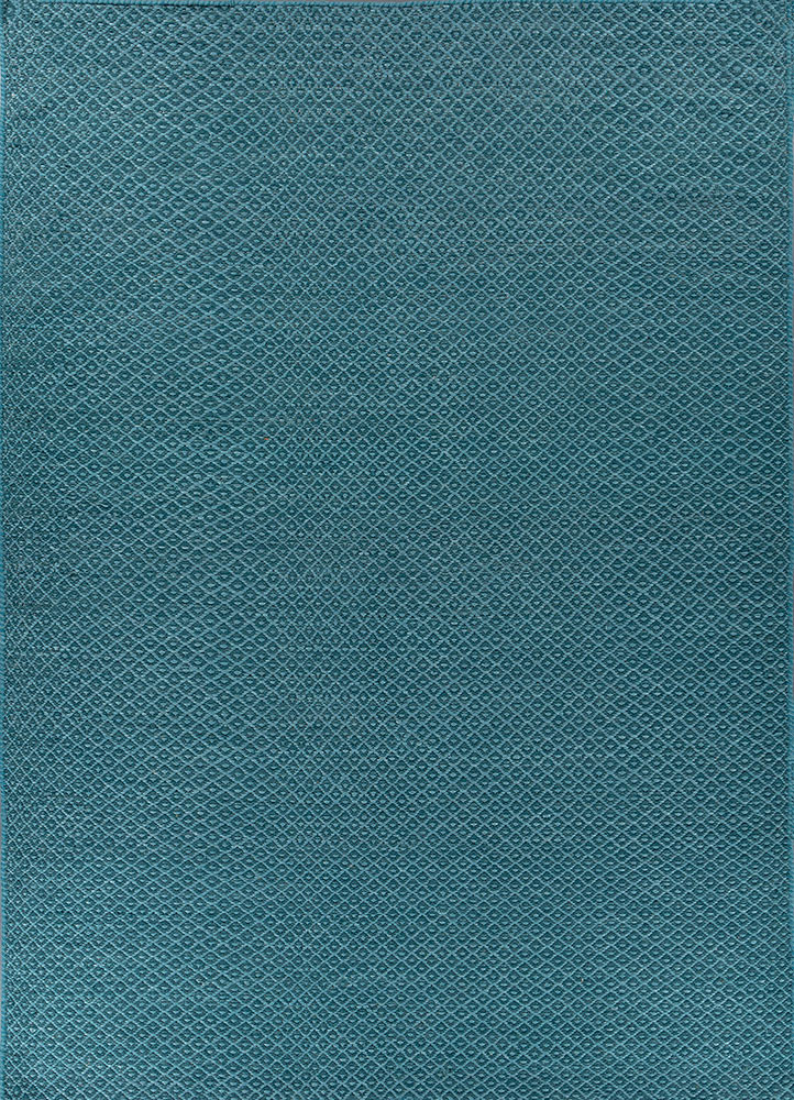blue blue wool and viscose flat weaves Rug