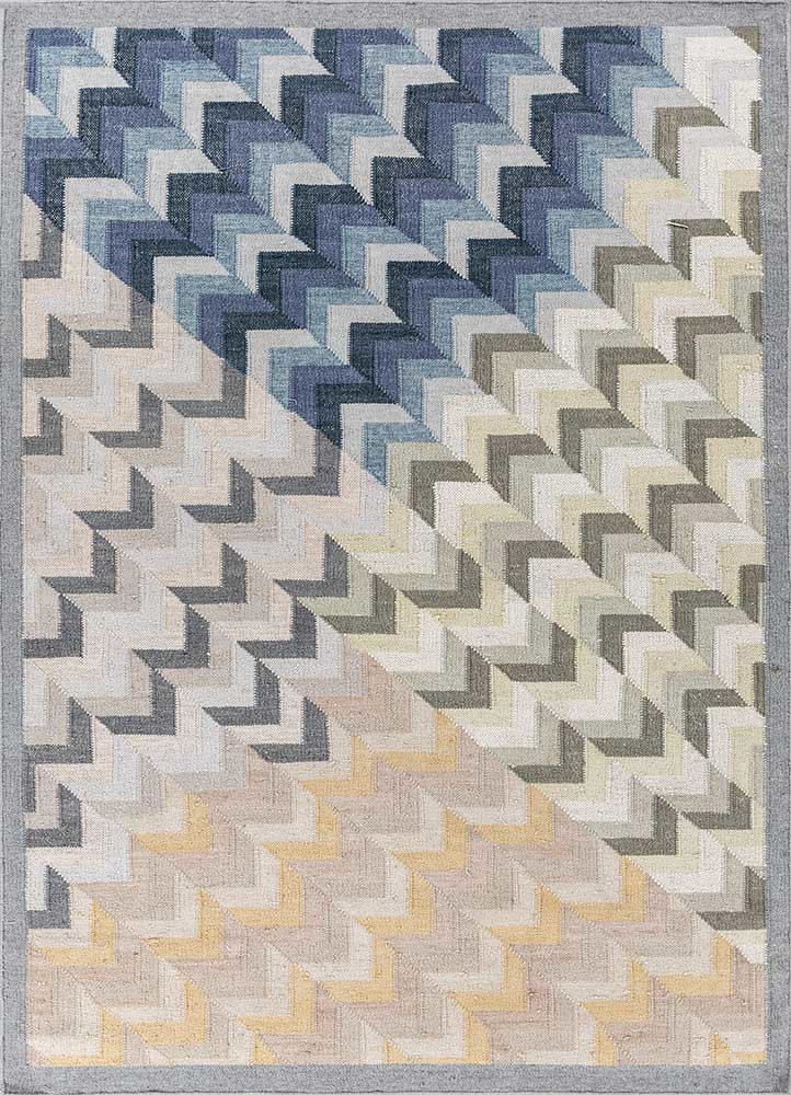  grey and black wool and viscose flat weaves Rug