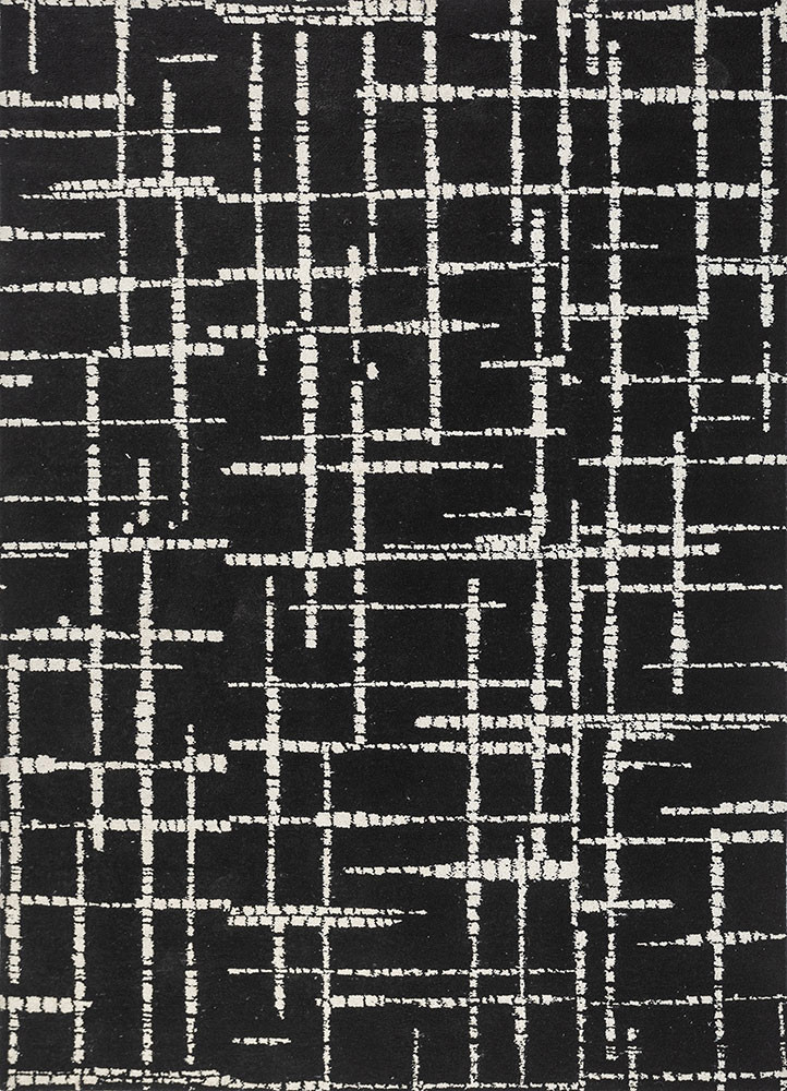 atelier blue polyester hand knotted Rug - HeadShot