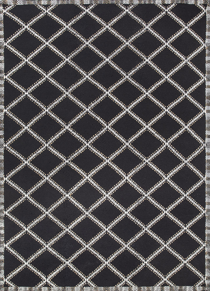 atelier grey and black wool hand knotted Rug - HeadShot