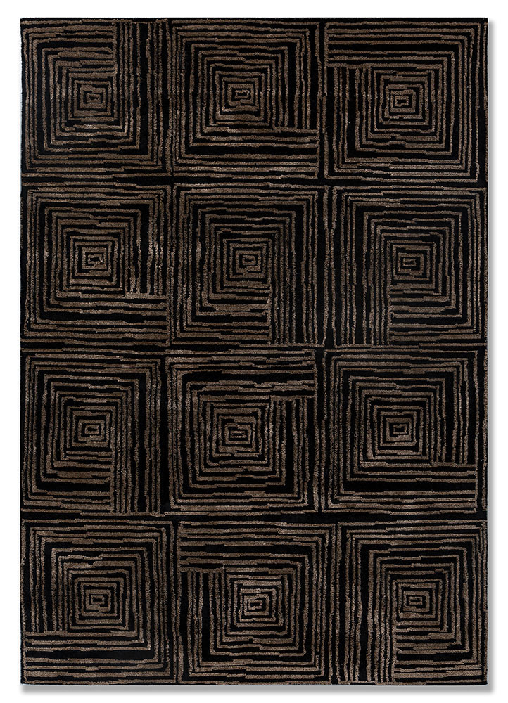 aprezo grey and black acrylic hand knotted Rug