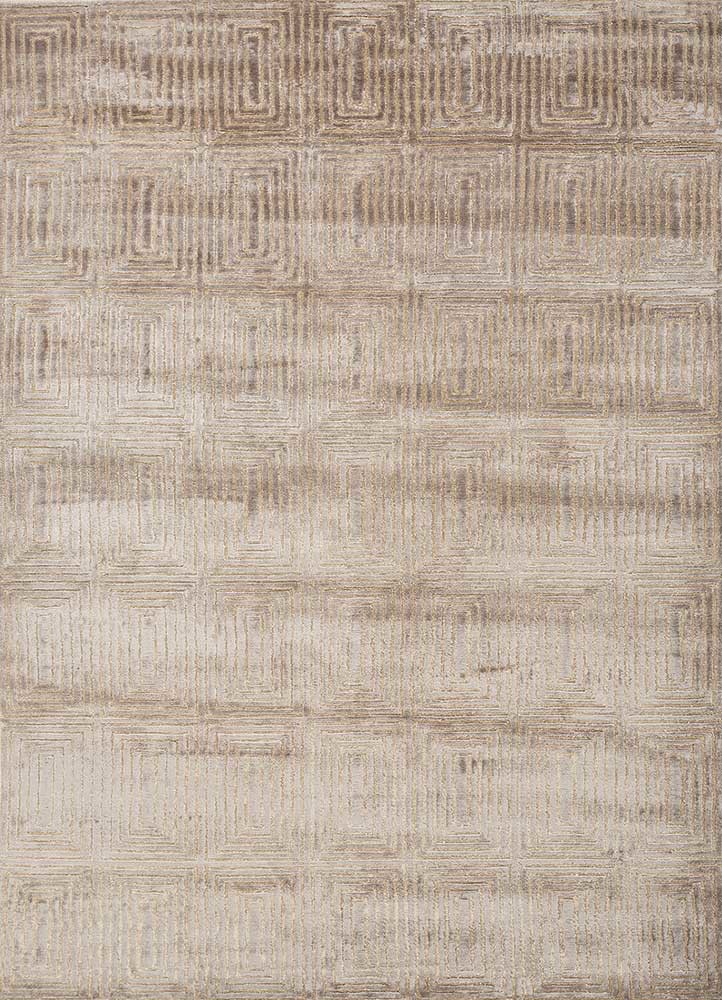 azalea grey and black bamboo silk hand knotted Rug - HeadShot