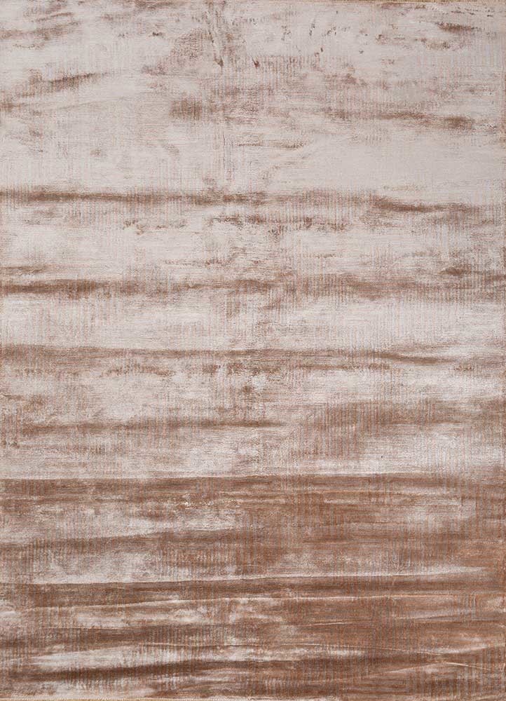  beige and brown bamboo silk hand knotted Rug