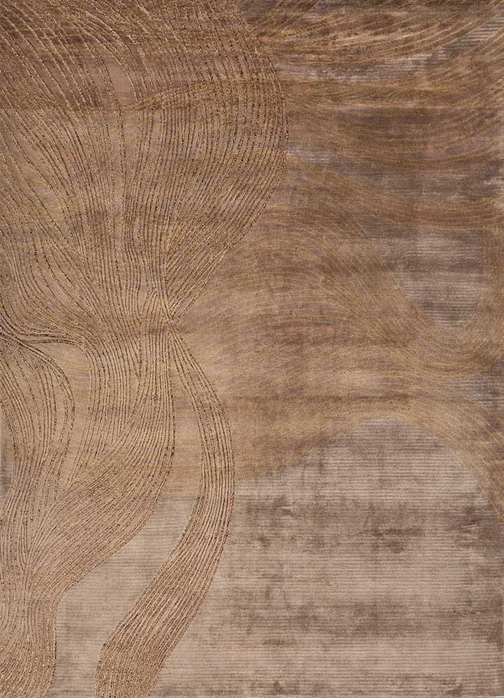 azalea beige and brown bamboo silk hand knotted Rug - HeadShot azalea beige and brown bamboo silk hand knotted Rug - HeadShot