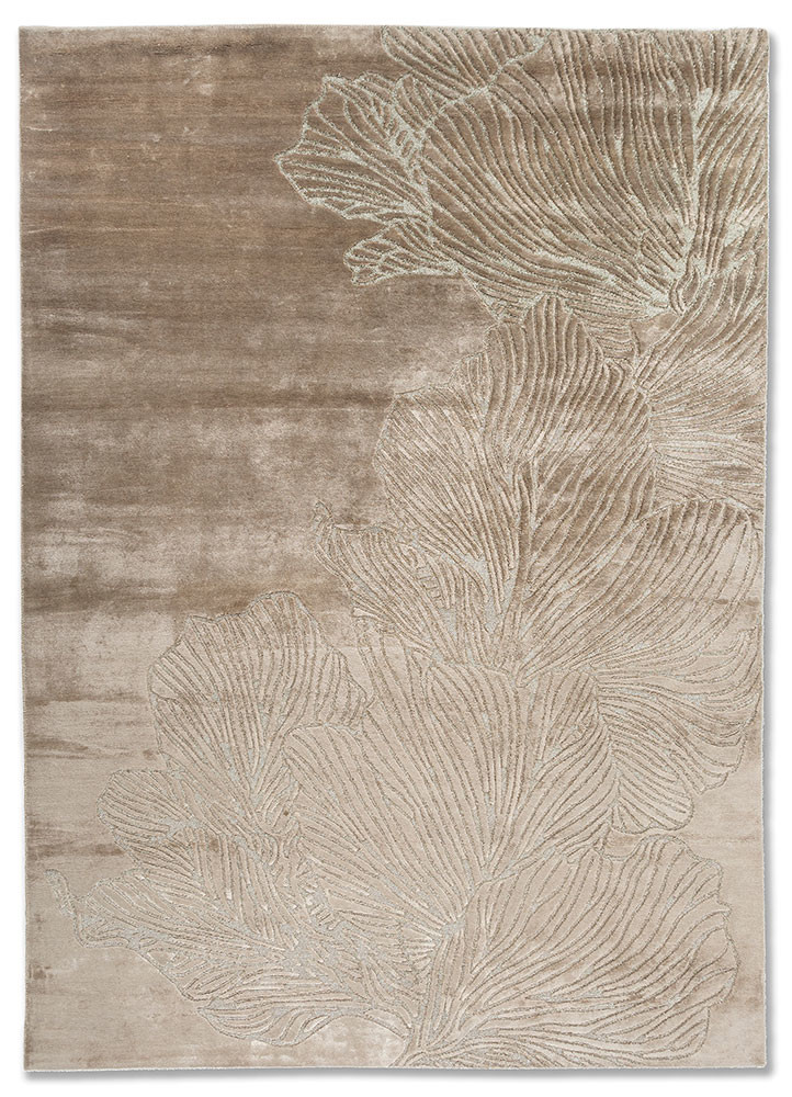 azalea green bamboo silk and zari hand knotted Rug - HeadShot azalea green bamboo silk and zari hand knotted Rug - HeadShot