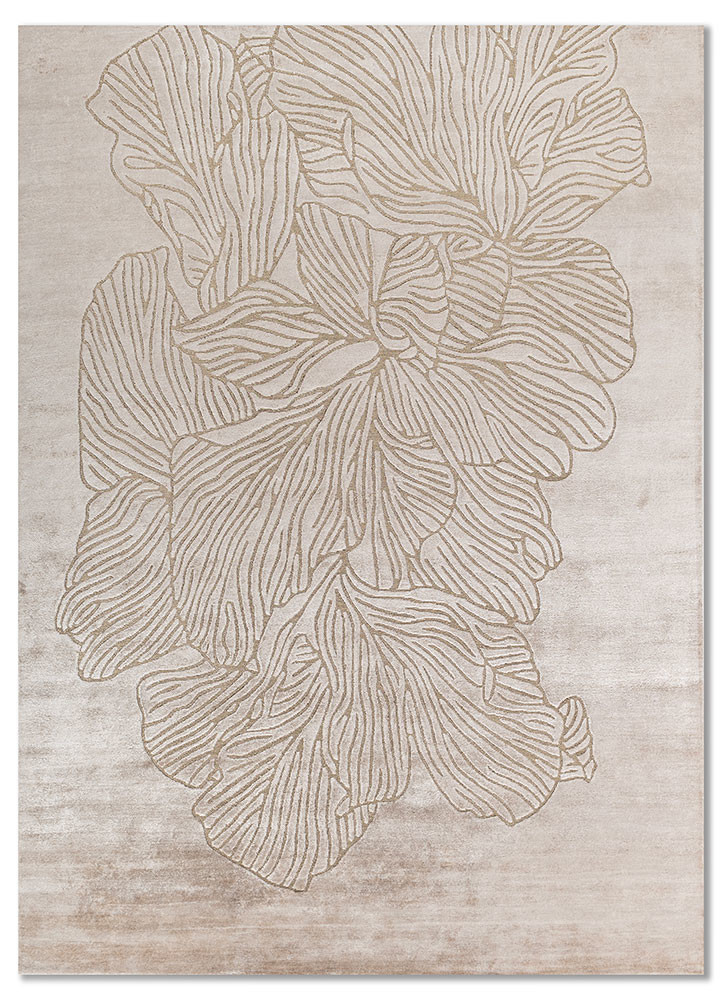 azalea ivory bamboo silk and zari hand knotted Rug - HeadShot azalea ivory bamboo silk and zari hand knotted Rug - HeadShot