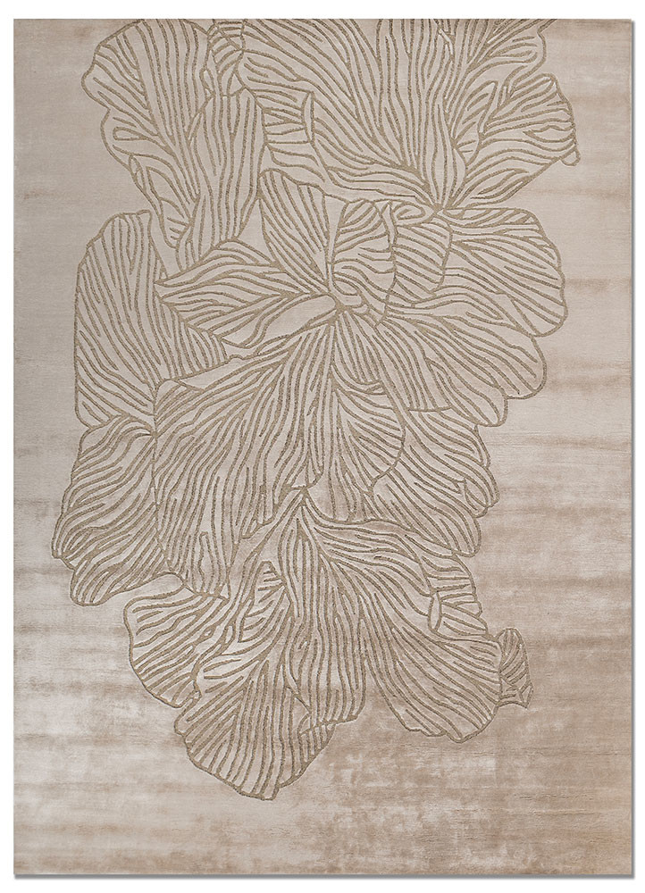azalea ivory bamboo silk and zari hand knotted Rug - HeadShot azalea ivory bamboo silk and zari hand knotted Rug - HeadShot
