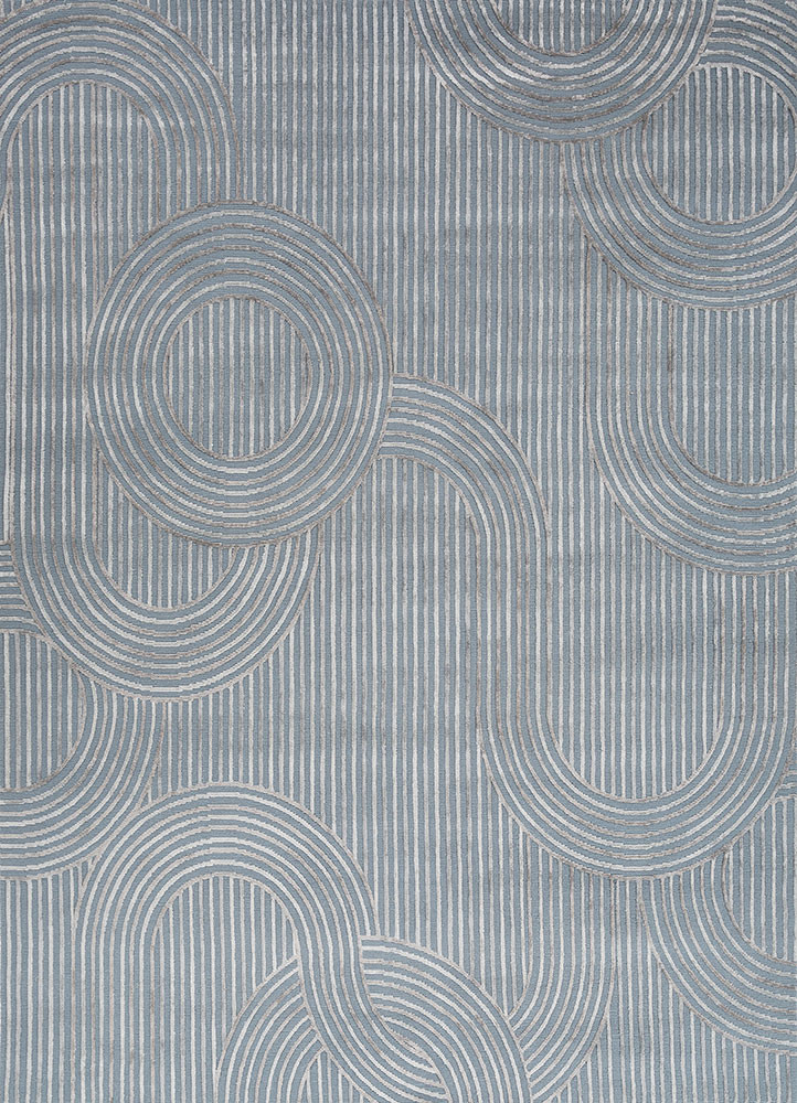 azalea blue wool and bamboo silk hand knotted Rug - HeadShot azalea blue wool and bamboo silk hand knotted Rug - HeadShot