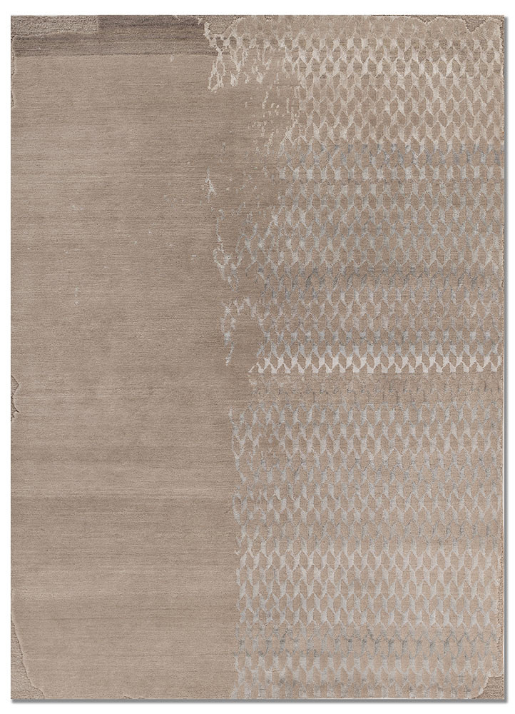 edge and essence ivory wool and bamboo silk hand knotted Rug - HeadShot edge and essence ivory wool and bamboo silk hand knotted Rug - HeadShot