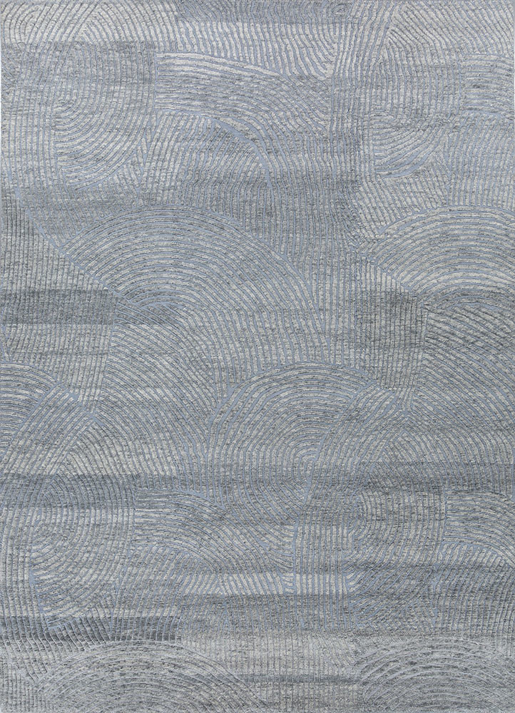 azalea blue wool and bamboo silk hand knotted Rug - HeadShot azalea blue wool and bamboo silk hand knotted Rug - HeadShot