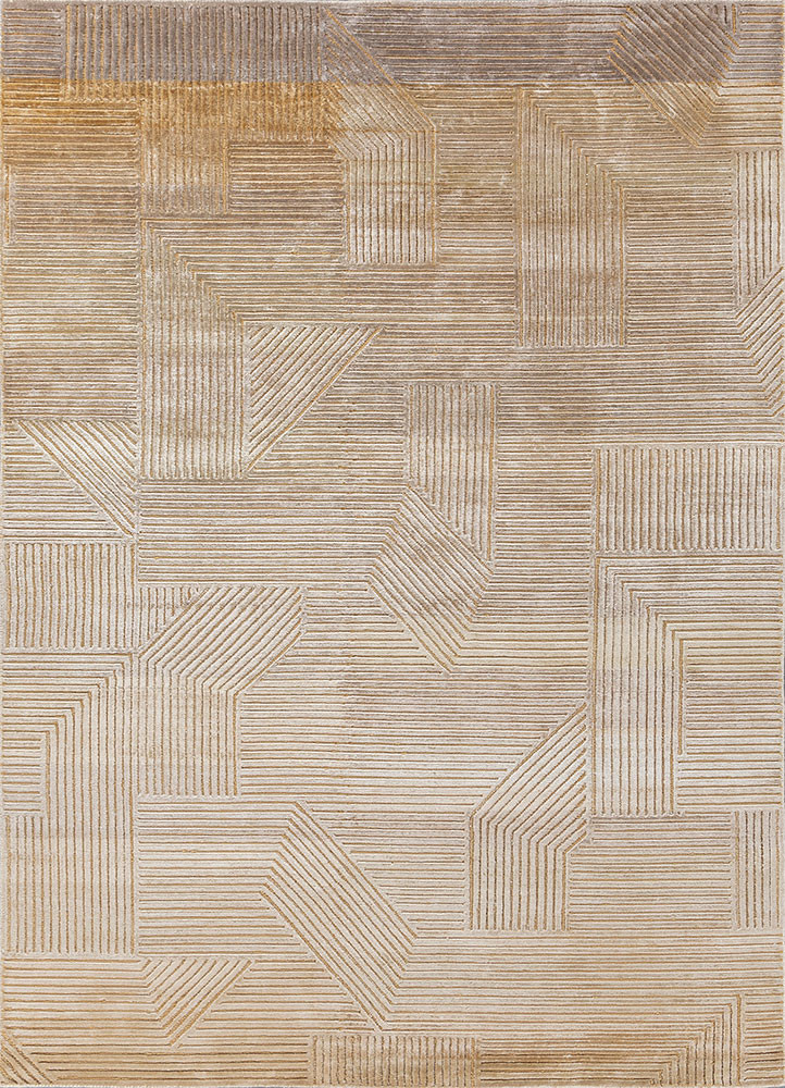 azalea gold wool and bamboo silk hand knotted Rug - HeadShot azalea gold wool and bamboo silk hand knotted Rug - HeadShot