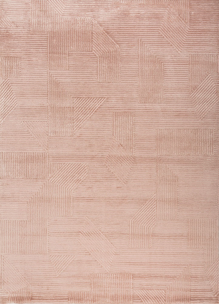 red and orange red and orange wool and bamboo silk hand knotted Rug