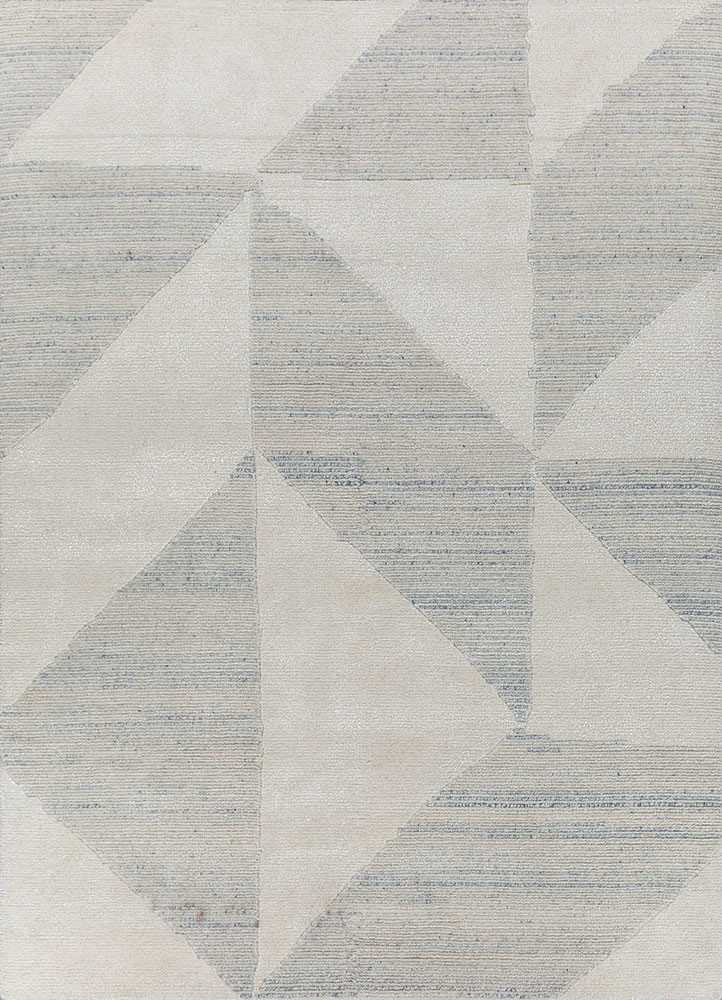 blythe ivory wool and bamboo silk hand knotted Rug - HeadShot