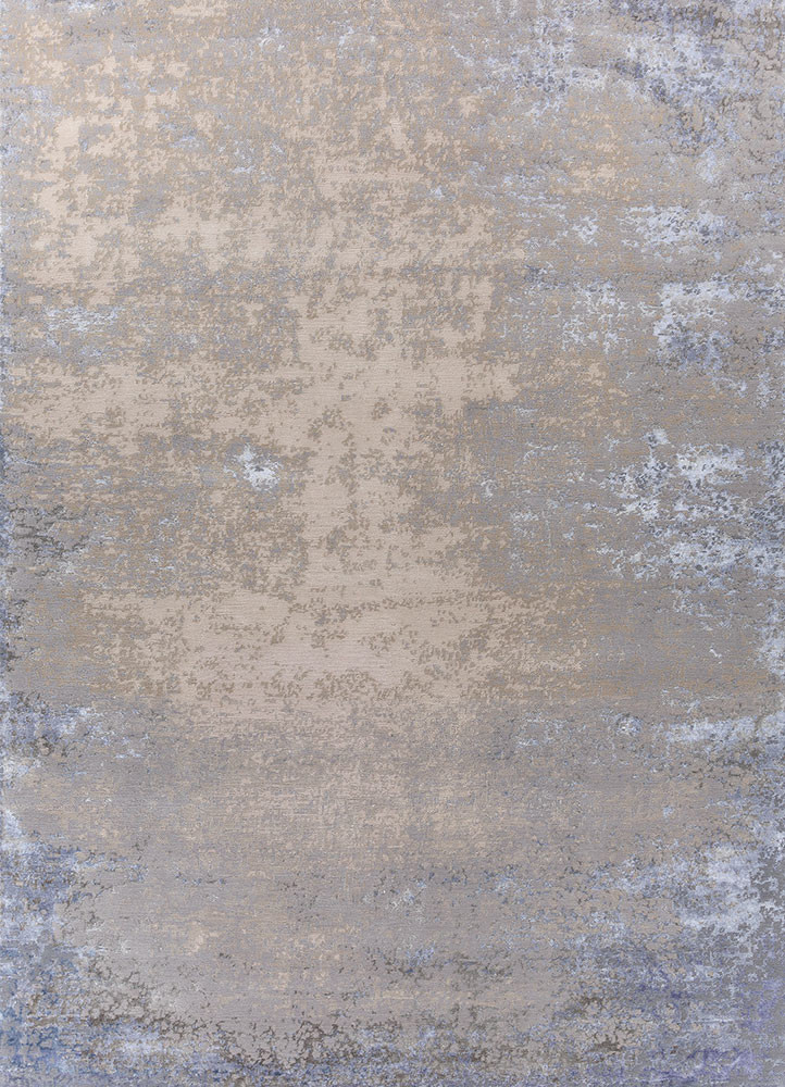 entropy blue wool and bamboo silk hand knotted Rug - HeadShot entropy blue wool and bamboo silk hand knotted Rug - HeadShot