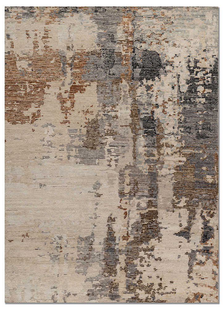 aprezo ivory wool hand knotted Rug - HeadShot
